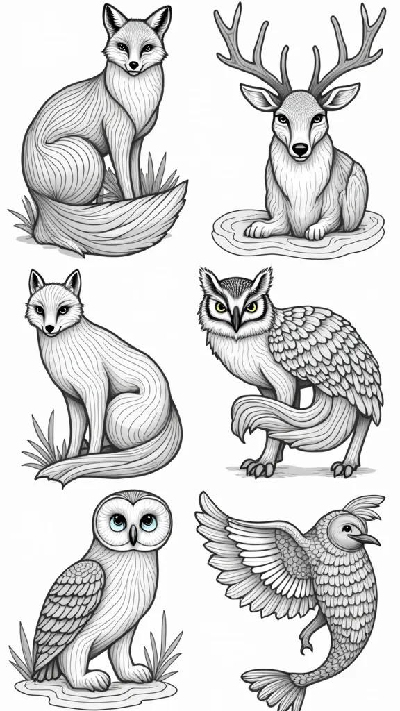 simple animal coloring pages for adults